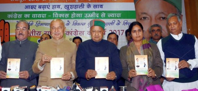 Cong releases poll manifesto for Himachal; woos farmers, students