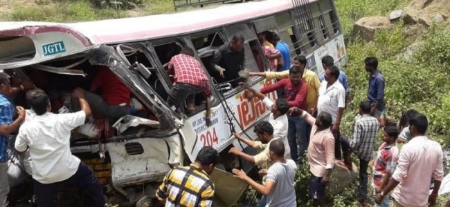 52 people, including 4 children, die as bus falls into valley in Telangana