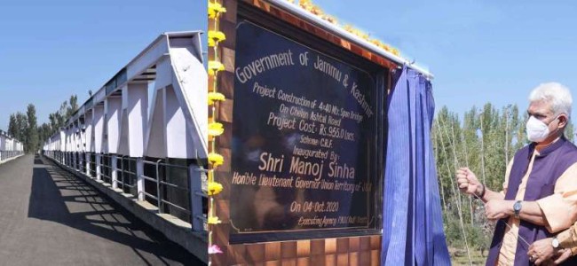 Lt Governor dedicates Ashthal Bridge worth Rs 9.55 cr to the local people