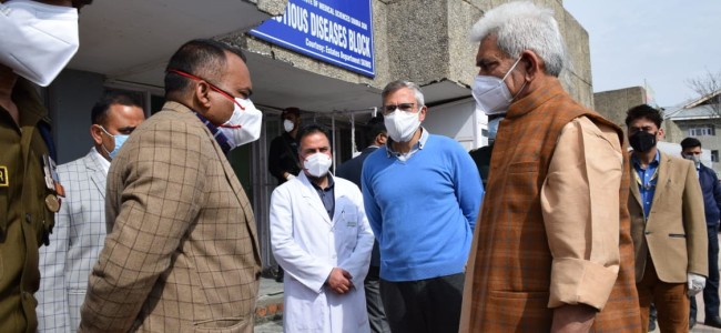 LG visits SKIMS to enquire health condition of ailing Farooq Abdullah