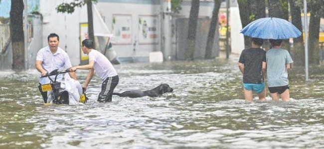 Typhoon drenches China’s east, affects Shanghai