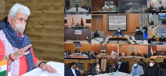 Lt Governor reviews J&K’s COVID-19 situation during a high level meeting