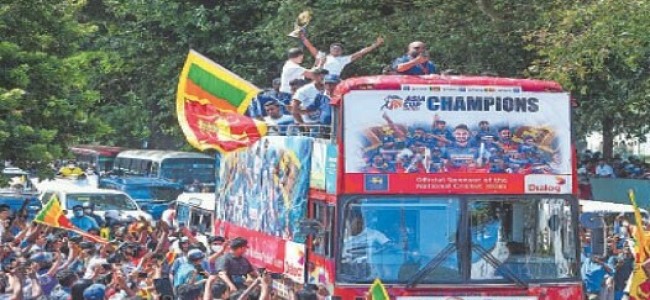SL take out victory parade on open-top bus after Asia Cup triumph