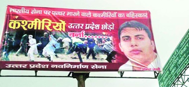 Banners threaten kashmiri’s in UP.