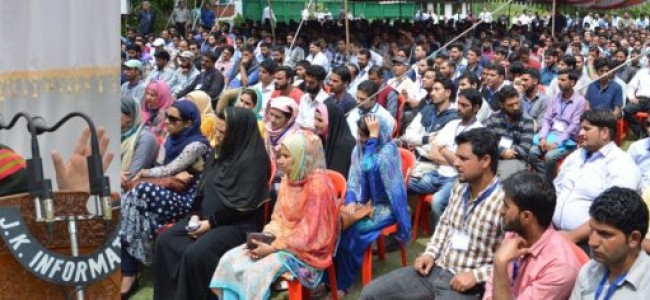 Mehbooba for productive engagement of youth