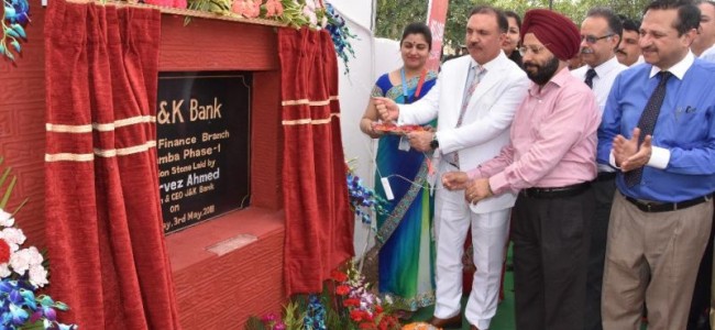 Parvez Ahmed lays foundation stone of J&K Bank Complex at IGC Samba