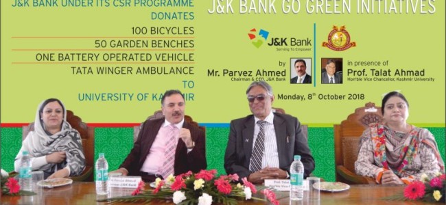 J&K Bank’s CSR/Go-Green Initiative in Kashmir University