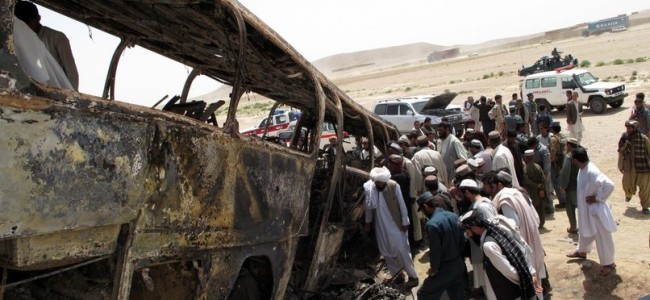 Bus strikes roadside bomb in Afghanistan, 34 killed