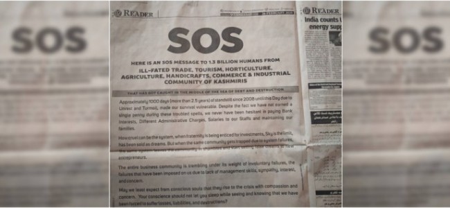Kashmir’s Business Community Sends Out SOS on ‘Sea of Debt and Destruction’