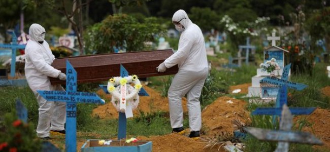 At funerals in virus outbreak, mourning is from a distance