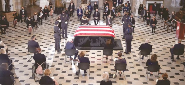 Judge Ginsburg first woman to lie in state at US Capitol