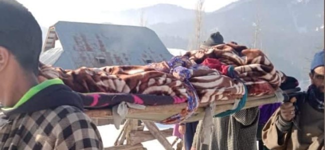 Fortnight after snowfall, locals ferry patient for 5kms on stretcher to hospital