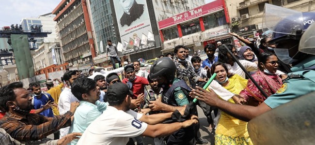 Over 20 Injured In Dhaka As Police Fire Rubber Bullets, Tear Gas At Protestors Over PM Modi Visit