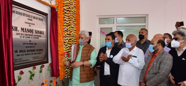 Lt Governor inaugurates 100-bedded IPD Block at SDH Kot Bhalwal