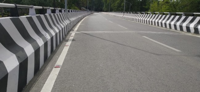 Deserted shopping centers and roads in civil lines area of Srinagar