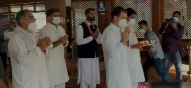 Rahul Gandhi visits Kheer Bhawani temple and Muslim Shrine in Ganderbal