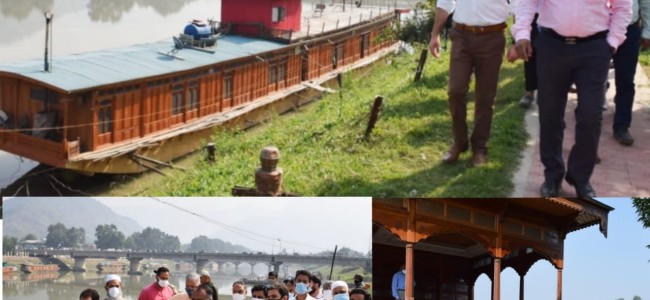 Div Com Kashmir conducts site visit of Srinagar riverfront project