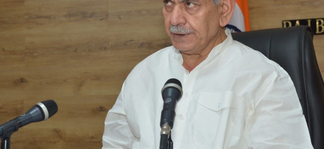 Peace is imperative for development in Jammu and Kashmir says Sinha