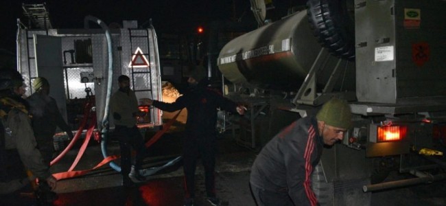 Plastic Factory gutted in midnight blaze at SIDCO Pulwama