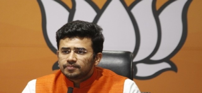 K’taka: Cong workers lay siege to BJP MP Tejaswi Surya’s residence, detained