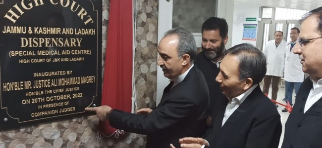 Chief Justice inaugurate Medical Aid Centre at High Court Complex, Srinagar