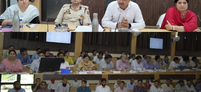 Div Com visits Reasi, reviews progress of development projects, implementation of schemes
