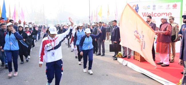 On the occasion of UT Foundation Day, Lt Governor inaugurates 67th National School Games in Football U19 and Volleyball U17 Boys at Bakshi Stadium