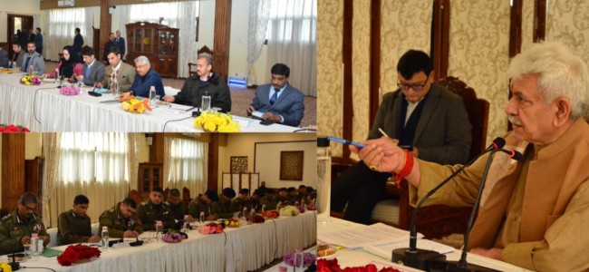 Lt Governor chairs high-level meeting, reviews security and development scenario of Kashmir Division